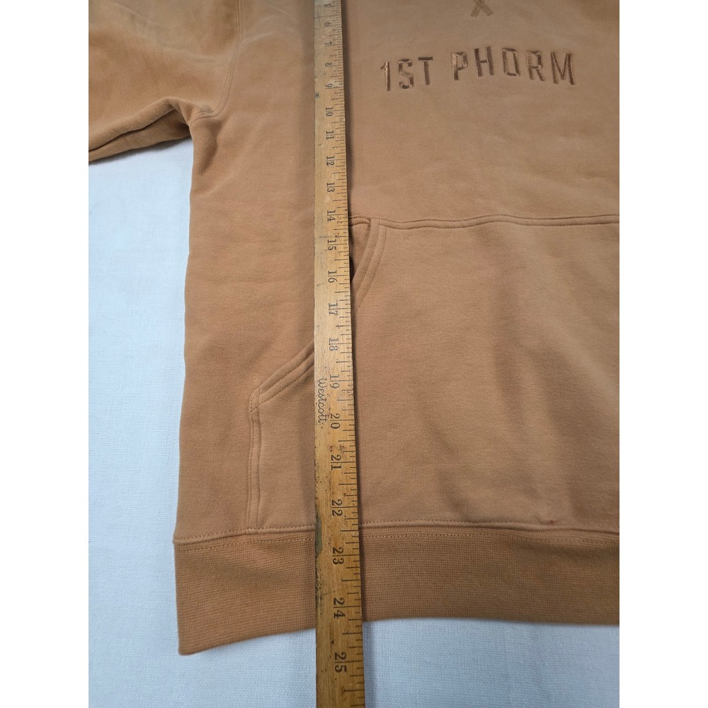 1st Phorm Hoodie Mens Medium Tan Pullover Gym Workout Athleisure gorpcore street - Picture 5 of 9